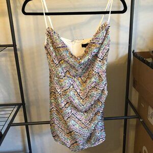 NBD Raquel mini cowl neck sequin dress, new without tags, size XS